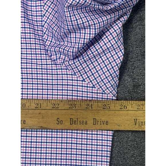 Ralph Lauren Men's XL Red Pink Blue CheckButton Down Long Sleeve Flesh Pony - Picture 5 of 6